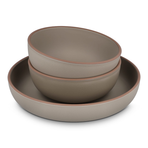 Zestaw do serwowania InSideOut 3-częściowy Runa, wykonany z R-PET Taupe LT57310-N0058 