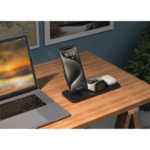 Ładowarka bezprzewodowa 3 w 1, 15W Urban Vitamin Torrance Czarny P309.5001 (8)