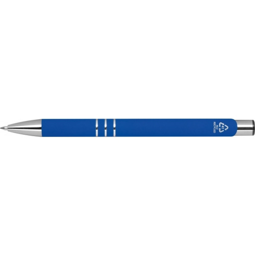 Długopis z aluminium z recyklingu półżelowy soft touch DUNMORE Niebieski 399104 (4)