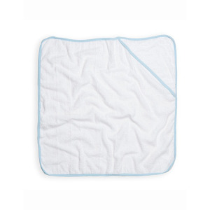 Ręcznik Niemowlęcy z Kapturem Frota Bawełniana - White & Blue