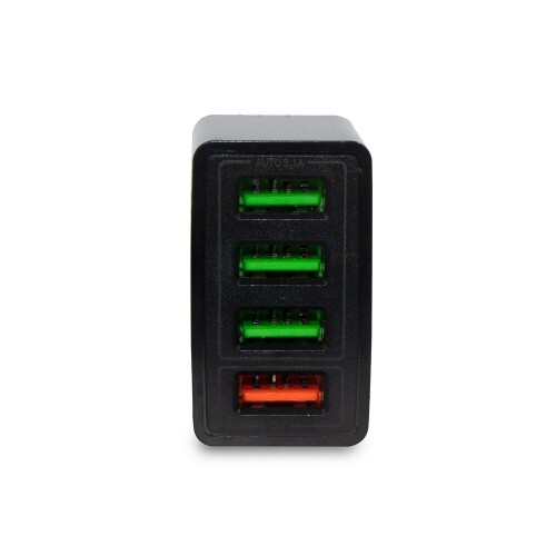 Ładowarka ścienna z 4 portami USB czarny V0195-03 (1)
