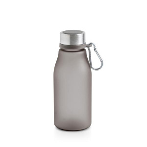 Matowa butelka RPET o pojemności 350 ml z karabińczykiem / Bijou Czarny
