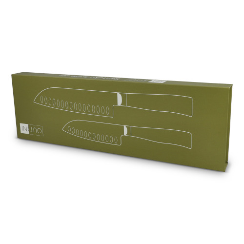 Zestaw noży InSideOut Santoku 2 szt. Ravn Drewniany LT57201-N0093 (1)