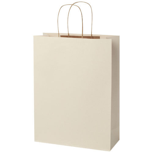 Torba papierowa z odpadów rolniczych ze skręcanymi uchwytami – 31 x 12 x 41 cm Złamana biel 1ZM00501 (3)