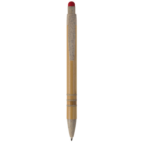 Długopis bambusowo-słomkowy Stylus Beżowy / czerwony LT87282-N5521 (4)
