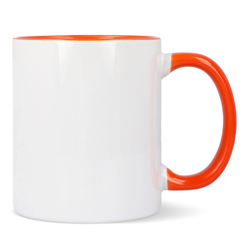 Kubek subli Oslo kolorowy w środku i uchwycie 300ml Biały / pomarańczowy LT51164-N0126 (3)