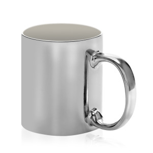 Błyszczący kubek ceramiczny pod sublimację, 325 ml / Brono Srebrny