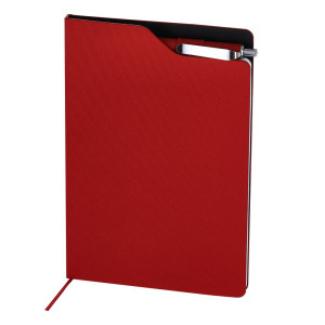 Notatnik ok. A5 z długopisem Czerwony