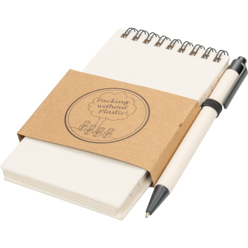 Notes A6 w linie z kartonu po mleku z długopisem AUSTIN Beżowy 374613 (3)