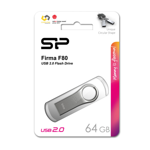 Pendrive F80, 64GB 2.0 Silicon Power Szary EG813007 64GB (4)