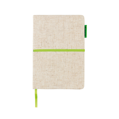 Ekologiczny notatnik A5 z juty zielony, zielony P773.943 (4)