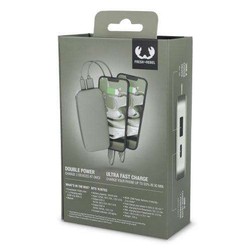 2PB12100 | Fresh 'n Rebel Powerbank 12000 mAh USB-C Szybkie ładowanie 20W Dried Green LT49402-N0049 (8)