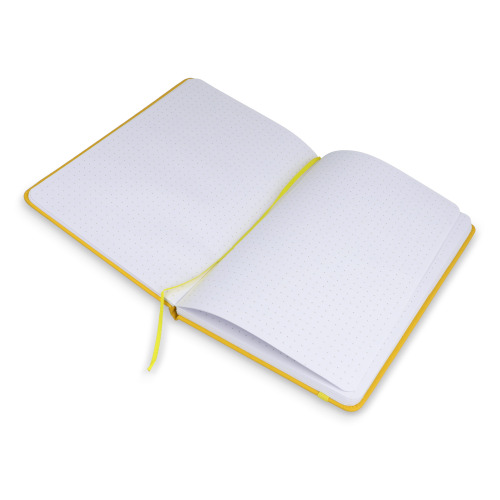 Notatnik A5 PU z kartkami papieru w kropki żółty LT92064-N0041 (3)