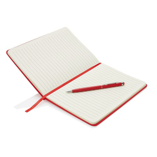 Zestaw upominkowy, notatnik A5 (kartki w linie), długopis czerwony V2717-05 (1)