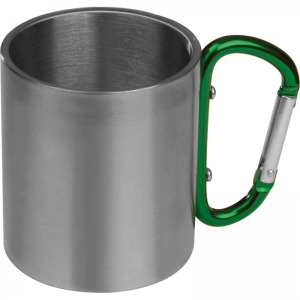 Kubek metalowy z karabińczykiem 200 ml ANGELICA Zielony