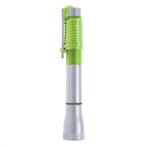 Długopis, latarka 2 LED jasnozielony V1654-10 (1)