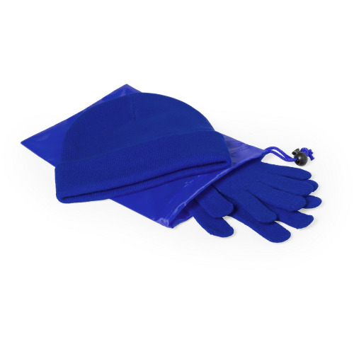 Zestaw zimowy, czapka i rękawiczki niebieski V7156-11 (1)