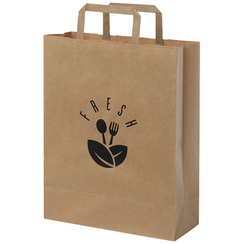 Torba z papieru Kraft z płaskimi uchwytami – 25 x 11 x 31 cm Kraftowy brąz 1PQ00306 