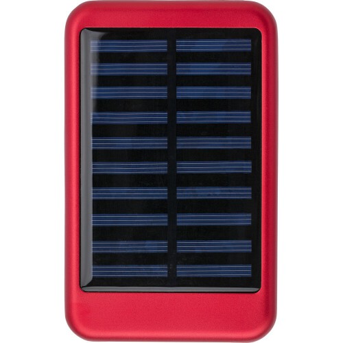 Power bank 4000 mAh, ładowarka słoneczna czerwony V0122-05 (3)