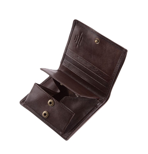 Damski portfel WITTCHEN skórzany z herbem na zatrzask Brązowy WITT10-1-065 (2)