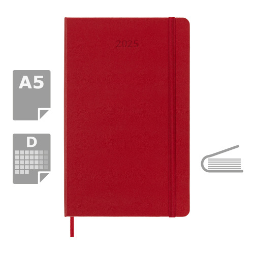 Kalendarz MOLESKINE Czerwony VM394-05/2025 