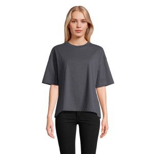 BOXY WOMEN T-SHIRT OVERSIZE Mysi Szary