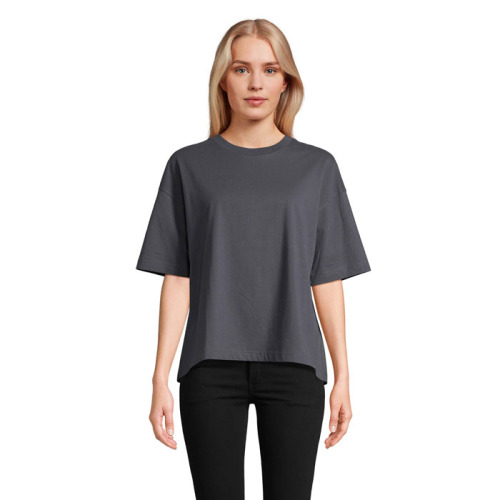 BOXY WOMEN T-SHIRT OVERSIZE Mysi Szary S03807-MU-S 