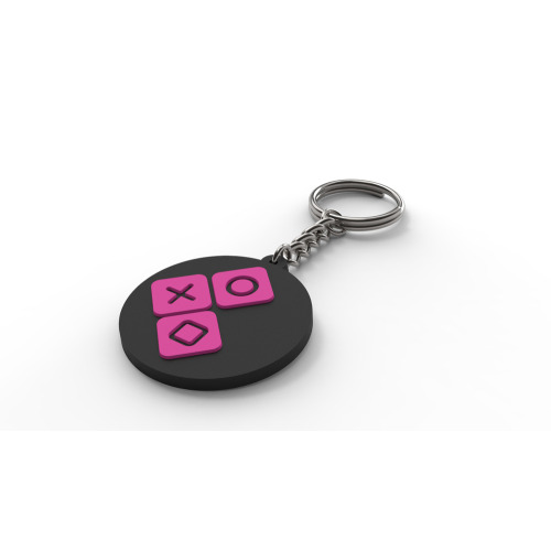 Brelok 2D PCV okrągły 4 cm Wielokolorowy LMG07 