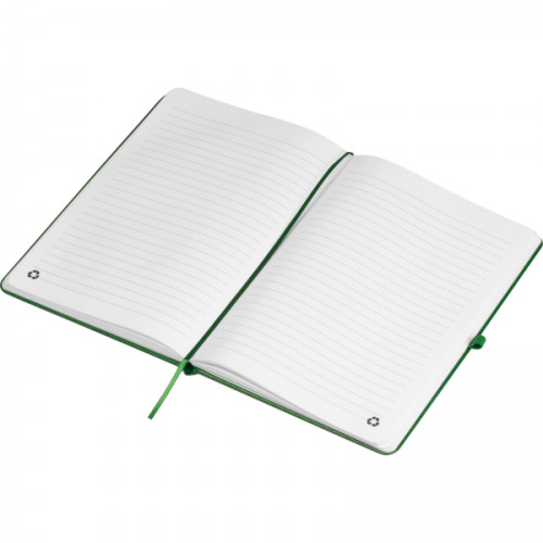 Notatnik A5 w linie z PU z recyklingu CLEO Ciemnozielony 2374899 (3)