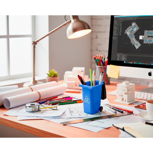 Pojemnik na przybory do pisania „kontener na śmieci” | Erco Niebieski VA079-11 (1)