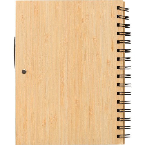 Bambusowy notatnik A5, długopis drewno V0200-17 (7)
