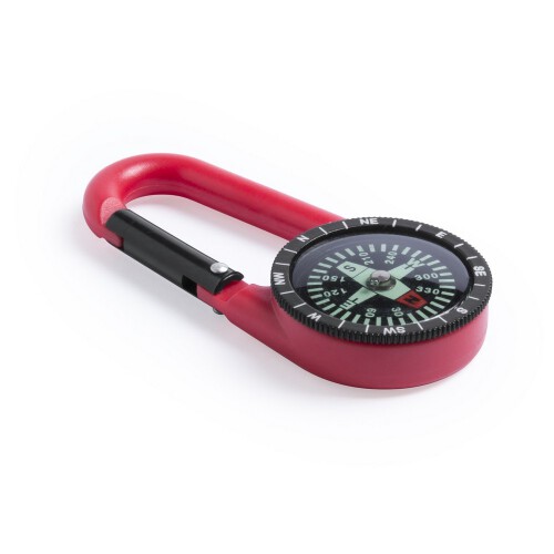 Kompas z karabińczykiem czerwony V8682-05 (2)