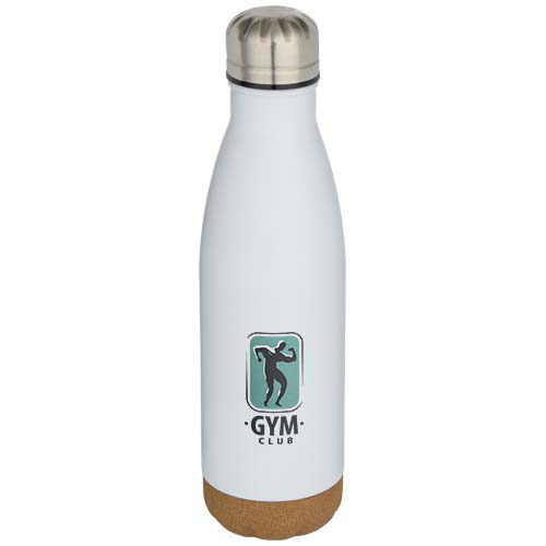 Cove butelka na wodę o pojemności 500 ml ze stali nierdzewnej z podwójnymi ściankami i izolacją próżniową oraz detalami korkowymi Biały 10089201 (3)