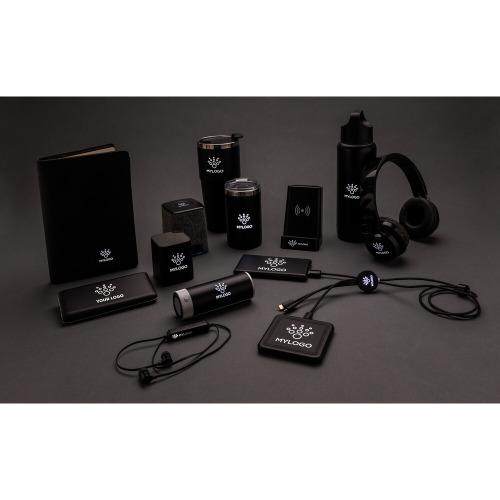 Ładowarka bezprzewodowa 5W Light Up Logo, organizer Czarny P308.791 (6)