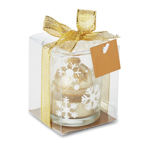 Szklany świecznik tea light Matowy złoty CX1428-98 (1)