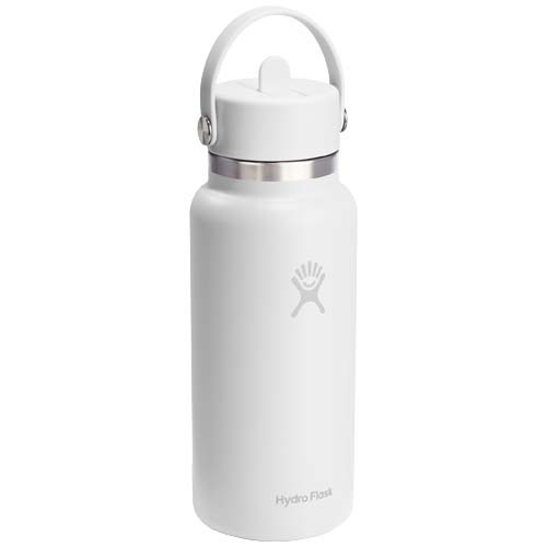Hydro Flask Wide Mouth 946 ml – termoizolowana butelka na wodę ze stali nierdzewnej, z nakrętką ze słomką Czarny 10099290 