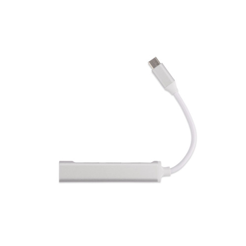 Rozdzielacz HUB USB z kablem typ C - ROSKO Srebrny 09163-00 (1)