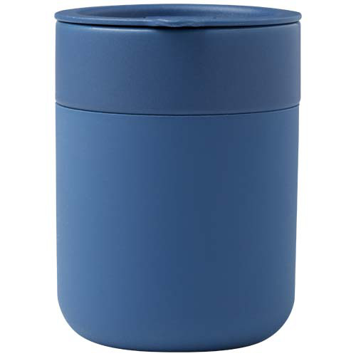 Java kubek ceramiczny z silikonową osłoną i plastikową pokrywką 330 ml Niebieski 10080852 (2)