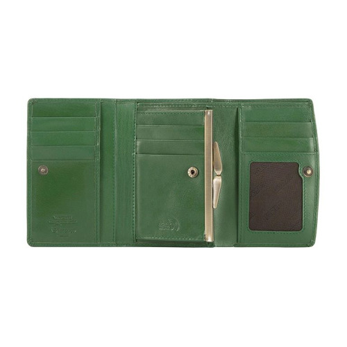 Damski portfel WITTCHEN z gładkiej skóry na zatrzask średni Zielony WITT14-1-062 (1)