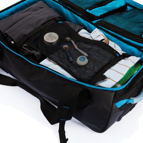 Duża torba sportowa, podróżna na kółkach niebieski, czarny P750.005 (6)