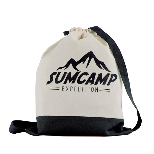 Bawełniany worek z szerokimi paskami | Tess Czarny V7325-03 (5)