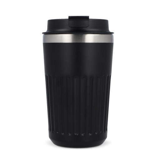Termos na kawę ze stali nierdzewnej pochodzącej z recyklingu, 400 ml Czarny LT98698-N0002 (6)