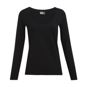 Damski T-shirt Slim z Długim Rękawem