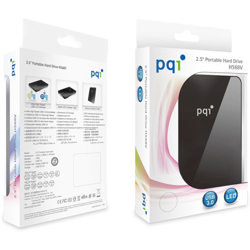 PQI Dysk HDD 2,5" H568V  USB 3.0 Czarny EG 794703 500GB (3)