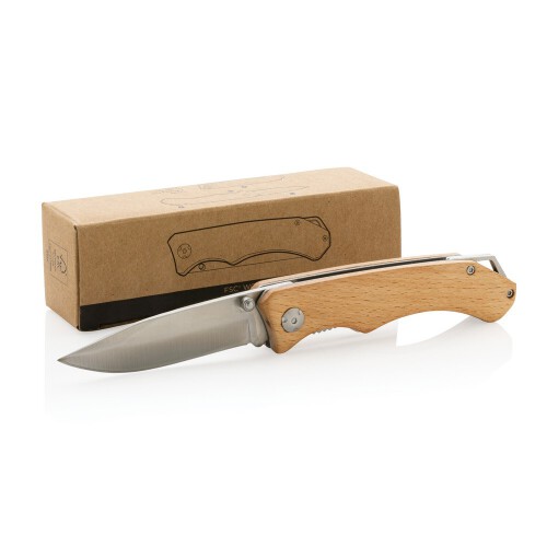 Drewniany nóż składany, scyzoryk brązowy P414.059 (8)