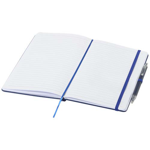 Zestaw Spectrum: długopis i notes A5 wykonany z materiałów z recyklingu Granatowy 10740255 (4)