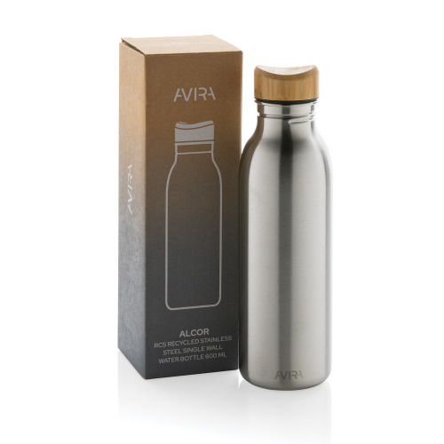 Butelka sportowa 600 ml Avira Alcor, stal nierdzewna z recyklingu Srebrny P438.062 (5)
