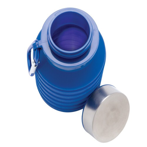 Składana butelka sportowa 550 ml z karabińczykiem niebieski P432.625 (7)