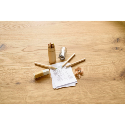 Zestaw kredek, temperówka żółty V6111-08 (3)