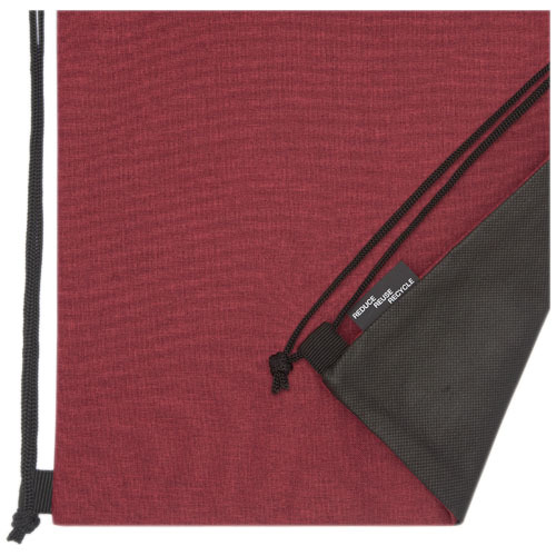 Plecak Ross  ściągany sznurkiem z plastiku z recyclingu Heather dark red 12051802 (5)